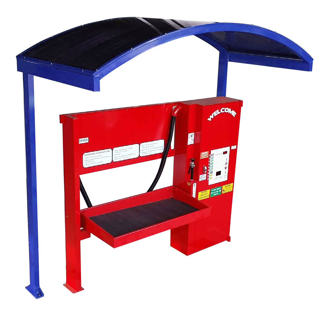 Flip-Tub Awning Red Flip-Tub Under Awning